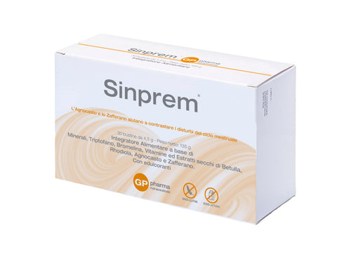 Sinprem® Integratore nutraceutico costituito da componenti che hanno dimostrato favorire il normale tono dell’umore, il rilassamento e a contrastare i disturbi del ciclo mestruale